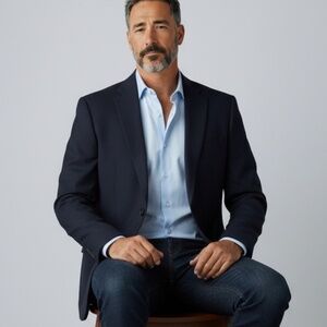 Jos A Banks 100% Cashmere Mens Navy Blue Gordon Sport Coat Blazer Jacket 46L